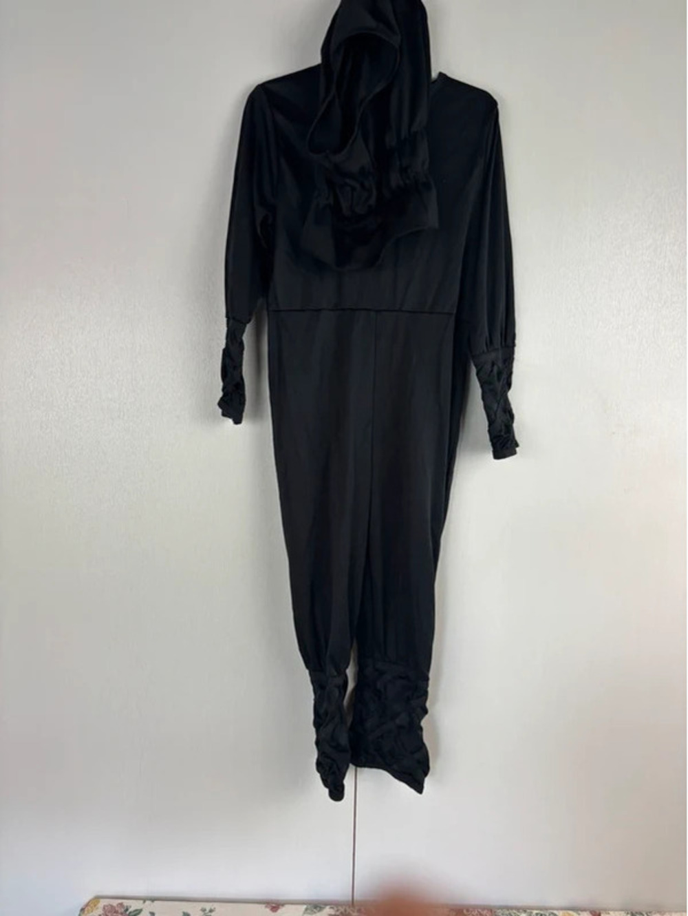 California Costumes Kids Ninja Costume Black Size M 5-6 Jumpsuit Hood Hallo